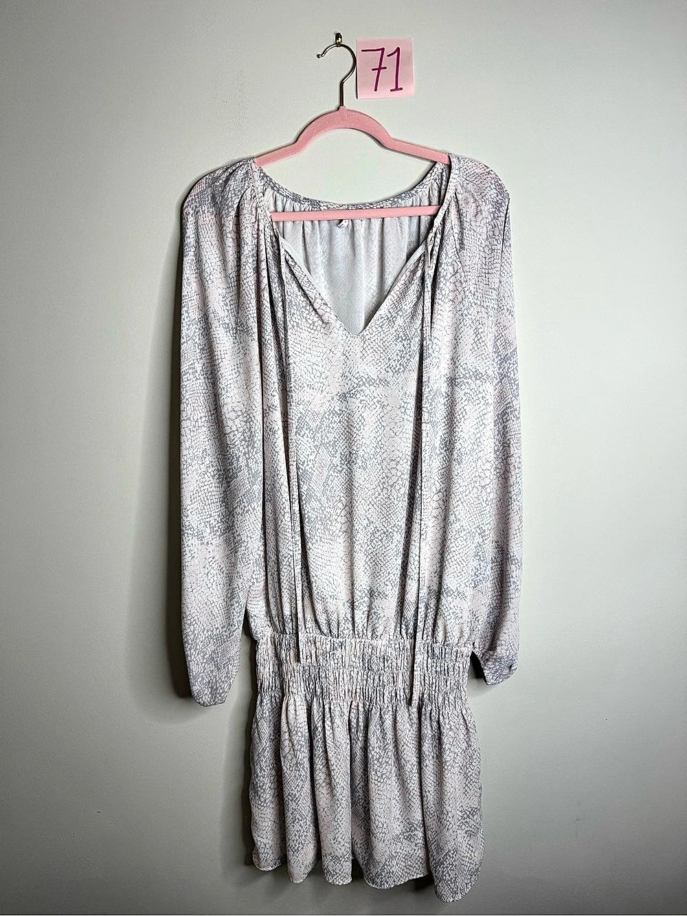 Harper Wren Animal Print Mini Dress in Pink & Gray Size Large Like New